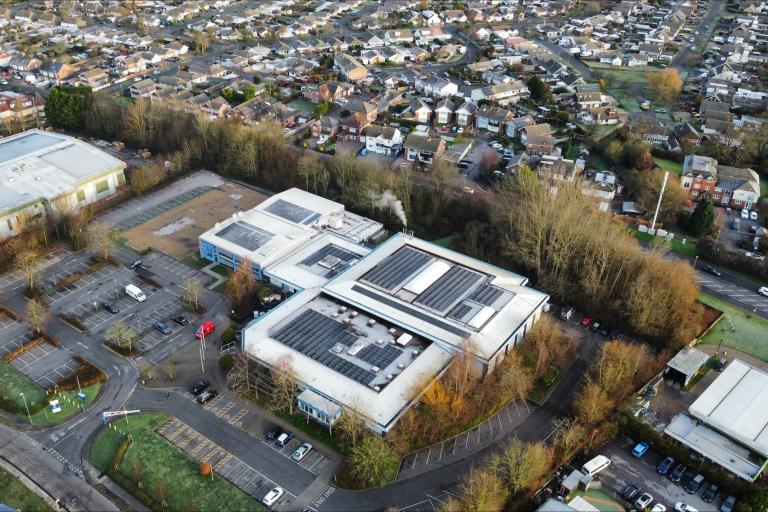 Solar Panels on Waterlooville Leisure Centre roof