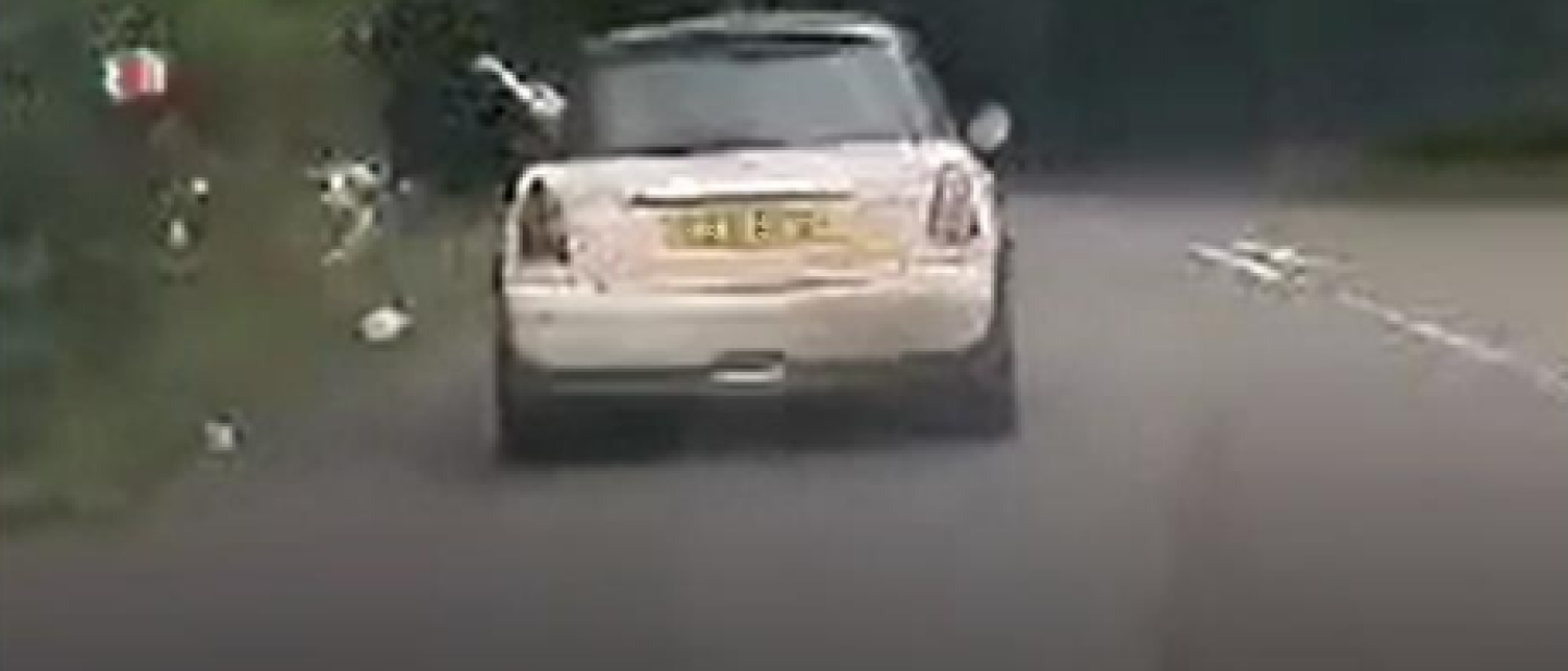 Motorist throwing litter from vehicle